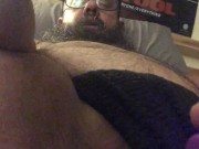 FTM Bear Chub plays with G spot toy