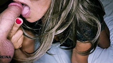 My step Mother-In-Law Sucks Me Off Before I Take Her Doggystyle To Remove Her Anal Plug. It's Very Hot Chupareina