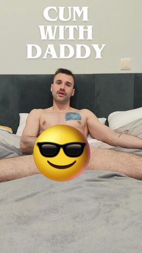 Daddys with mustache, big load on belly 😉