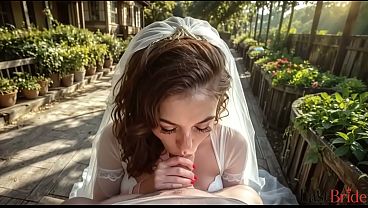 Perfect frame destruction: I made this unfaithful bride stain her white wedding dress, roughly slamming my huge cock [AI]