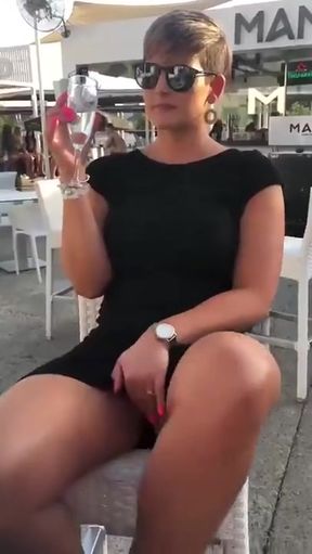 Blonde athlete enjoys a sunny day outdoors