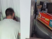 Sucking an Uncut Tradie at my Homemade Gloryhole