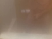 Masturbating and a steamy mirror