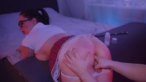 lustful paramour pissing on face his woman s and ass to mouth fuck her, and she gets facial.