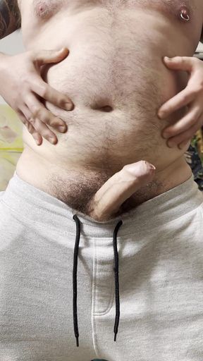 Big Chub Plays with His Belly Then Blows a Fat Load