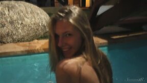 Pretty Blonde Anjelica Nude In a Tropical Night!