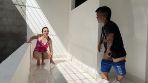 I Hear Some Exciting Moans and See My Sexy Stepsister Masturbating I Get Horny and Decide to Lower His Horn