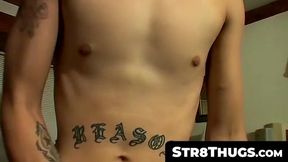 Horny Bentley jacking out a spunky cum load out of his balls in solo session