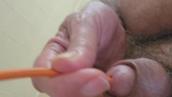 Stuffguy #12 Horned playing with my foreskin on my uncut cock, started to jack off, ended up using a catheter to fuck my prostate from inside while taking a piss. and then cumming