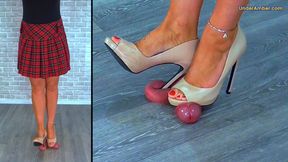 D44 Split Cam - Crushed Under My Nude Kurt Geiger Peep Toe Heels - CBT Trample Trampling Crushing Crush Ballbusting Shoe Foot Feet Heel Heels Stiletto Domination Fetish
