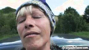 ”Teen fucks old man outside”