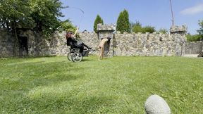 Outdoor Carriage Humiliation – Lady Zara & Mistress Zeida’s Masked Slave