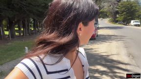 Cumwalk Next to the Beach and Risky Sex in the Bushes