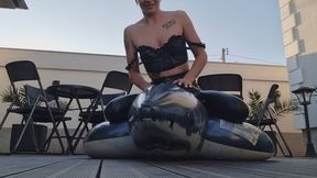 INFLATABLE SHARK DESTRUCTION – BOOTY RIDING, SCISSOR POPPING & CUTTING