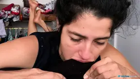 Stepmom's sloppy blowjob leaves no room for complaints