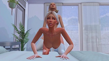 futanari stepmom arranged hard anal sex for a straight stepdaughter sims me hentai animation