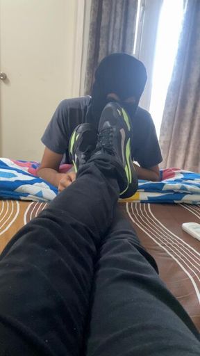 Making my shoes shine like new.......Findom paypig cashpig cashslave finsub alpha alphadom alphamaster cashmaster malefeet footdom maledom