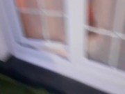 My little dick exposed on mate's balcony