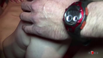 Very skinny young blonde girl creampie gangbang