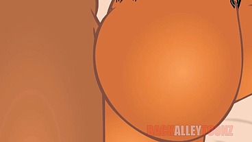 Big Black booty gets some bbc in her thick cartoon bubble butt