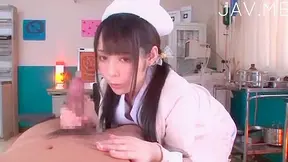 Horney nurse goes position 69 and she gives him a deep throat