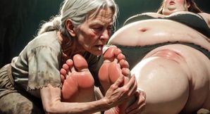 Old Granny Foot Worship on Obese Woman - Granny Extremely Horny