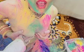 Father-in-law and Daughter-in-law&#039;s Color Rallies, Holi Sex