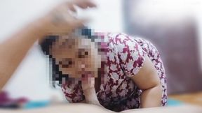 Pregnant wife gives blowjob