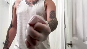 Bray Love Jack off with Gloves and Cum