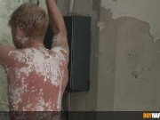 BDSM sub twink Daniel Hausser gets candle wax torment