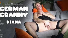 ”Horny German old woman Diana fingers her mature snatch & has an orgasm”