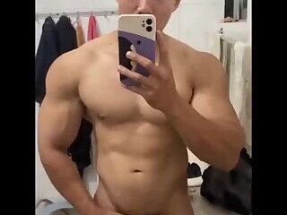 Asian Beefcake jerked off until he cums
