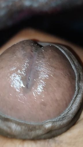 Huge Cock Is Cumming at Night on the Bed