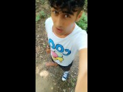 Shaking cum out of fat cock public
