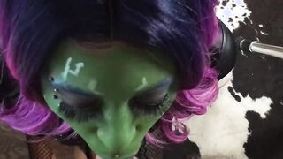Gamora Gags On Quills Dick : Cosplay Facefuck, Deeply Throatfuck