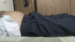 Fucked with a plastic bag in the bedroom
