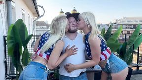 Blonde milf Greta Foss and Vera Jarw's holes drilled raw