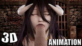 Unbridled lust with 3D anime cutie Albedo - XXX Uncensored Orgy