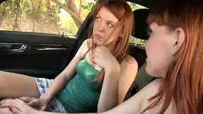 Two slutty ginger babes fuck each other with a dildo