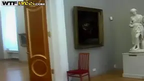 Hot sucking action by Legal-age couple right in the museum