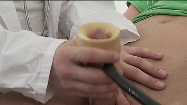Fetish medical examination and dilatory games with three hot twinks