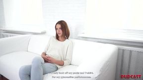 Fake agent pounds skinny teen's tight pussy on camera