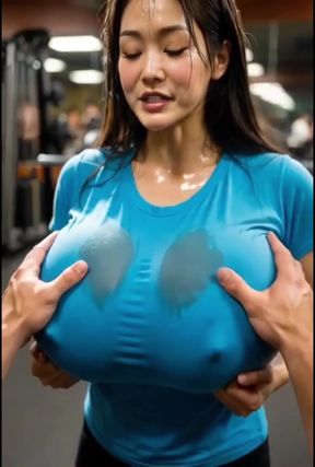 Female athlete with large breasts
