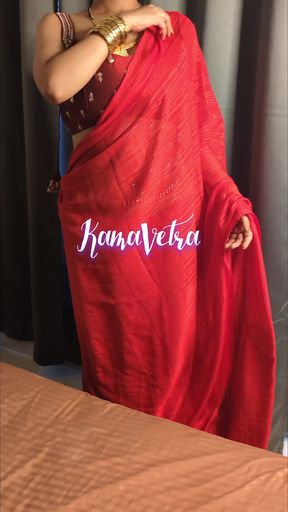 Kannada actress in red sari
