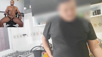 I couldn't resist and offered my backside to the well-endowed man.