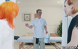 Kenzie Anne join threesome sex with the transgender