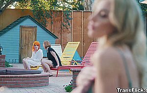 Kenzie Anne join threesome sex with the transgender