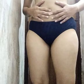 Tamil young 18 year old girl bathing at home