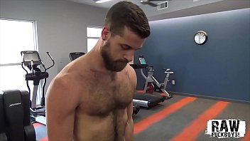 RawFuckBoys - Young hairy stud strokes big cock solo after hot workout