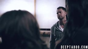 Jaye Summers gets a raw and nasty facial in a taboo foursome with Seth Gamble